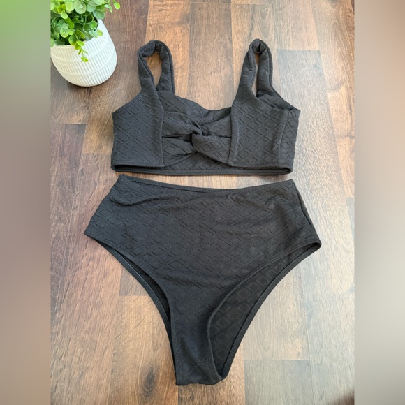 Black Textured Bikini - Picture 2 of 6